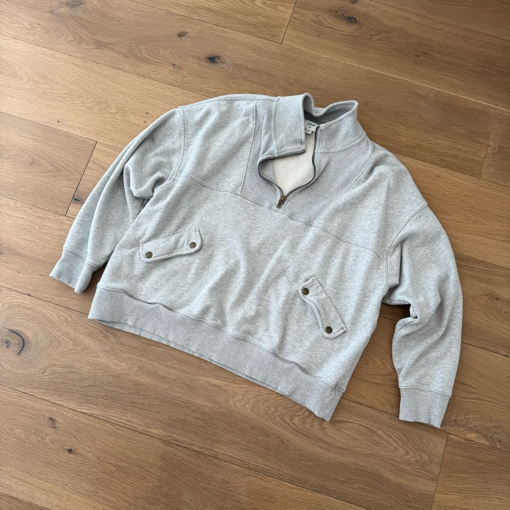 Moto Style Quarter Zip Pullover